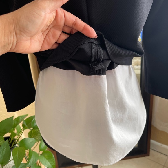 Theory size S , Black Cropped Jacket with White Shirt Layer 100% cotton - Picture 5 of 13